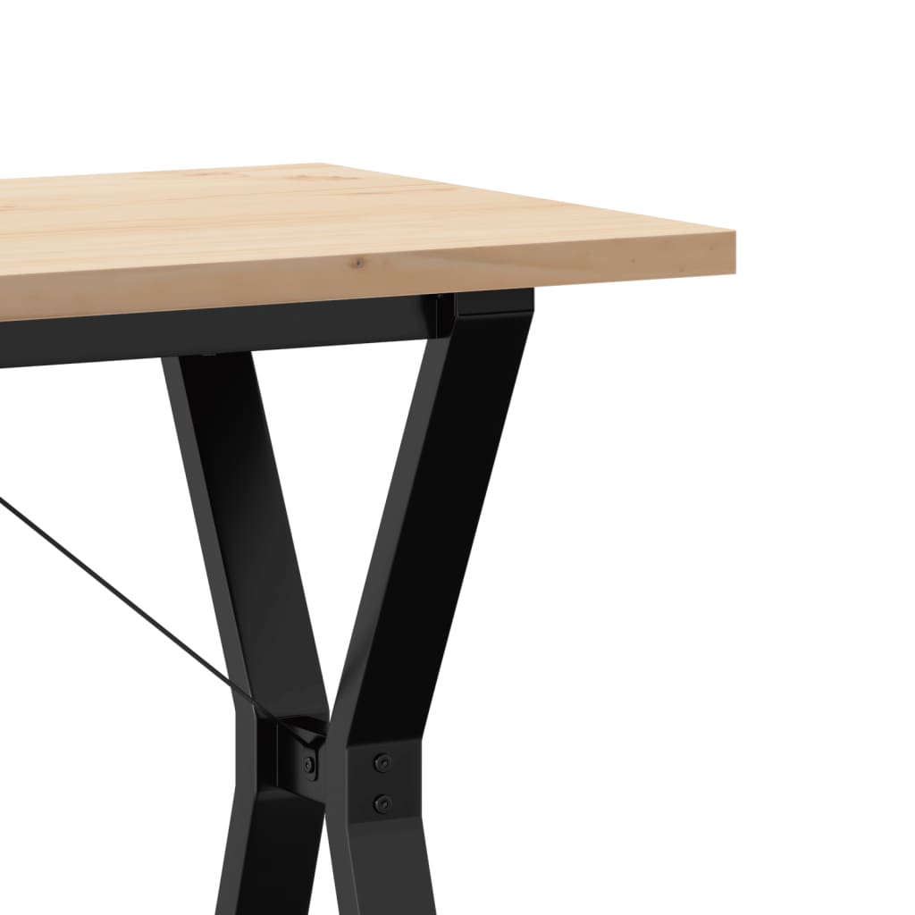 Spisebord Kjøkkenbord Tre Y-ramme 100x50x75,5 cm heltre furu og støpejern