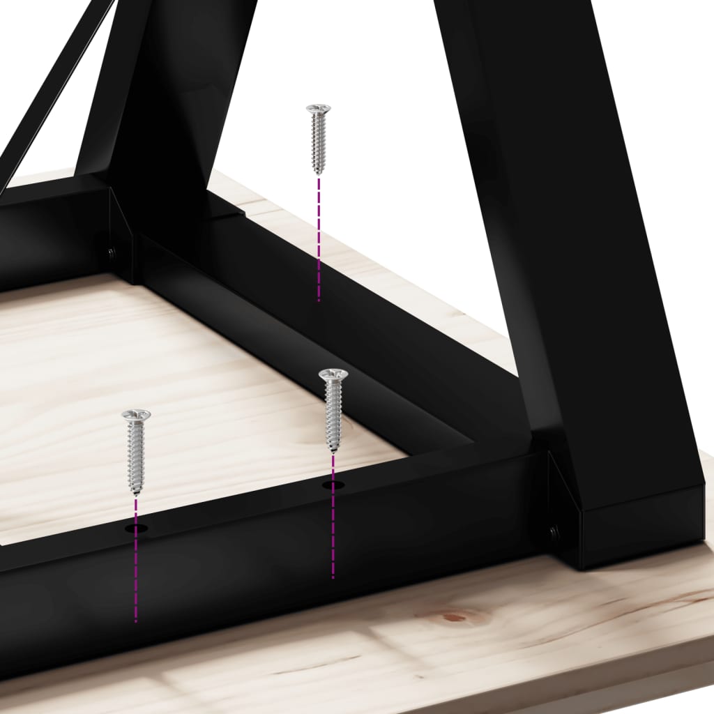 Spisebord Kjøkkenbord Tre Y-ramme 100x50x75,5 cm heltre furu og støpejern