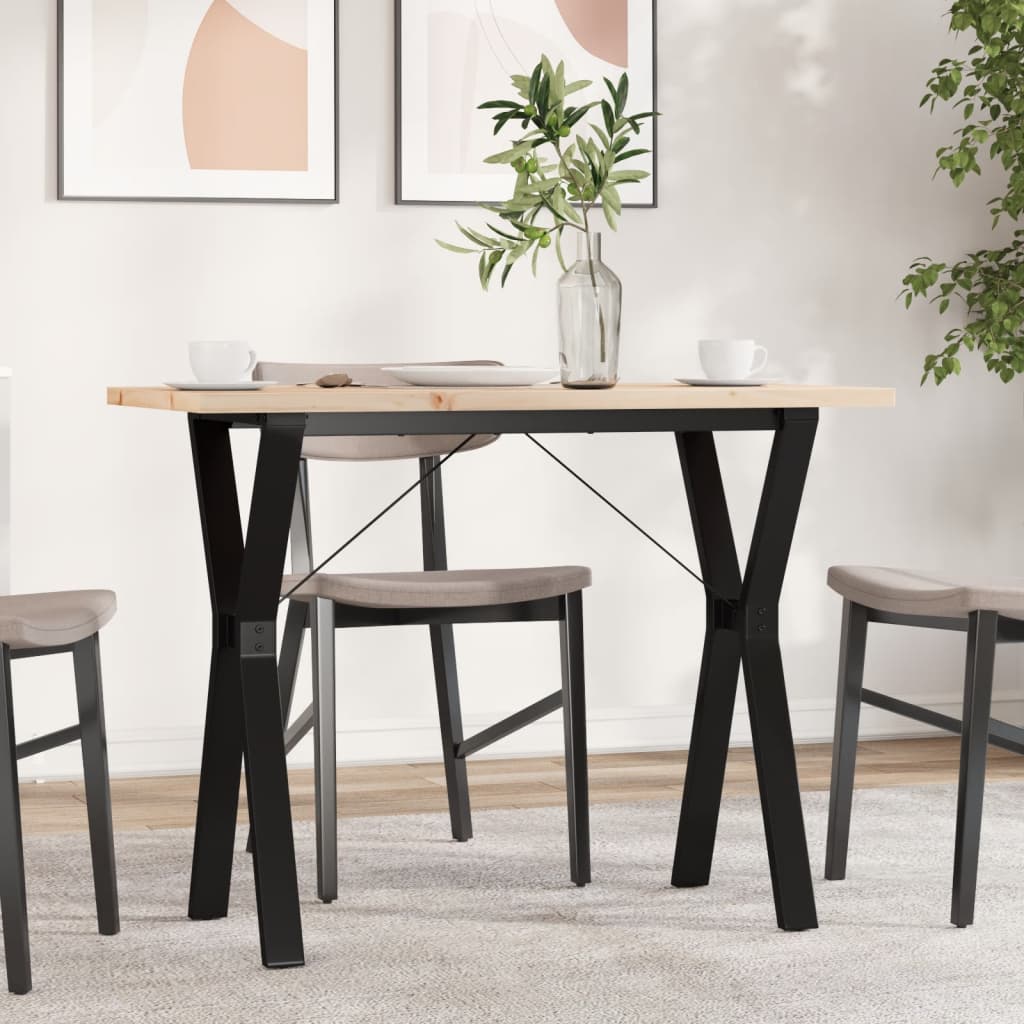 Spisebord Kjøkkenbord Tre Y-ramme 100x50x75,5 cm heltre furu og støpejern