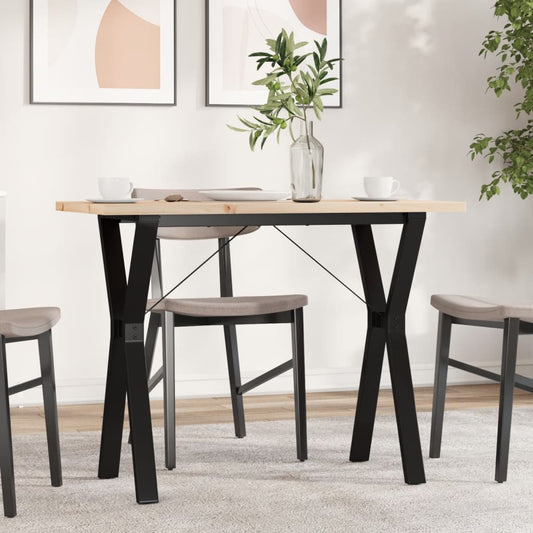 Spisebord Kjøkkenbord Tre Y-ramme 100x50x75,5 cm heltre furu og støpejern