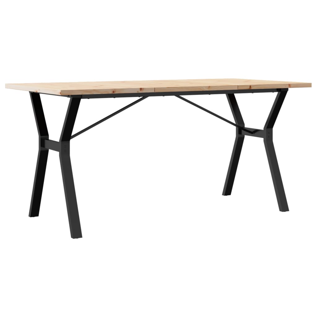 Spisebord Kjøkkenbord Y-ramme 140x80x75,5 cm heltre furu og støpejern