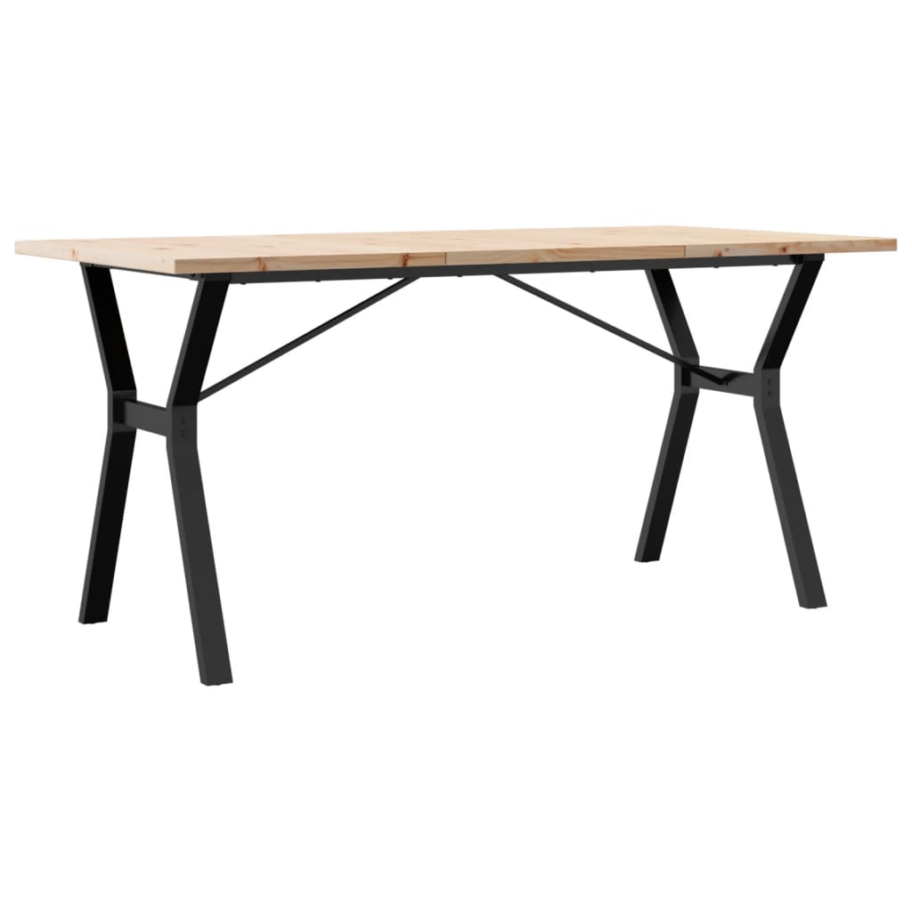 Spisebord Kjøkkenbord Y-ramme 140x80x75,5 cm heltre furu og støpejern