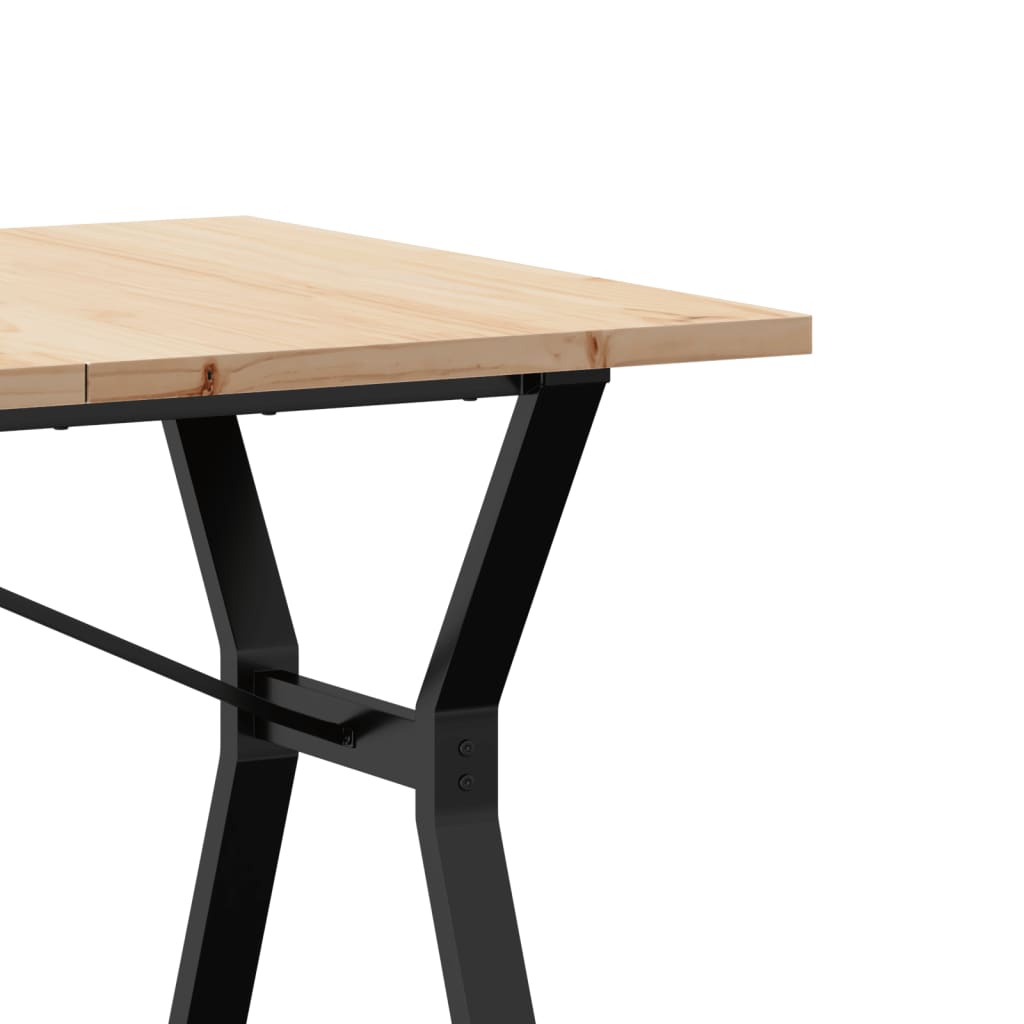 Spisebord Kjøkkenbord Y-ramme 140x80x75,5 cm heltre furu og støpejern