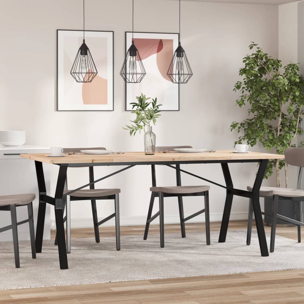 Spisebord Kjøkkenbord Y-ramme 180x90x75,5 cm heltre furu og støpejern