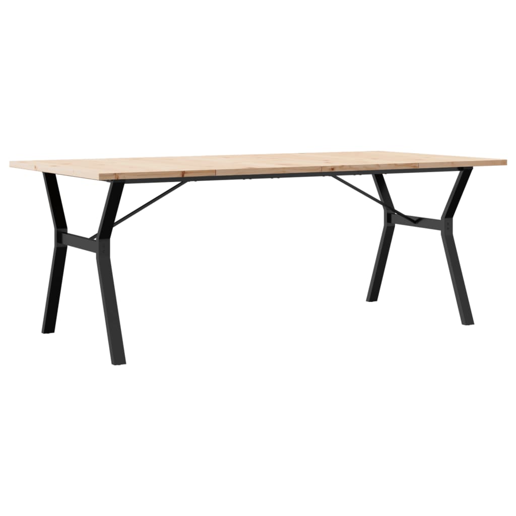 Spisebord Kjøkkenbord Tre Y-ramme 200x100x75,5 cm heltre furu og støpejern