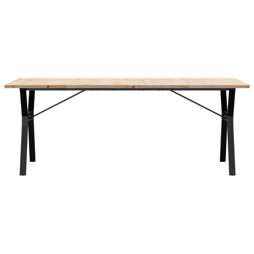 Spisebord Kjøkkenbord Tre Y-ramme 200x100x75,5 cm heltre furu og støpejern