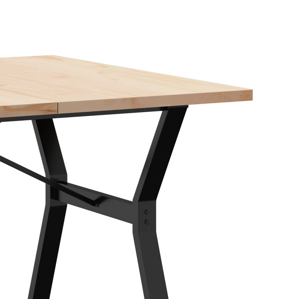 Spisebord Kjøkkenbord Tre Y-ramme 200x100x75,5 cm heltre furu og støpejern
