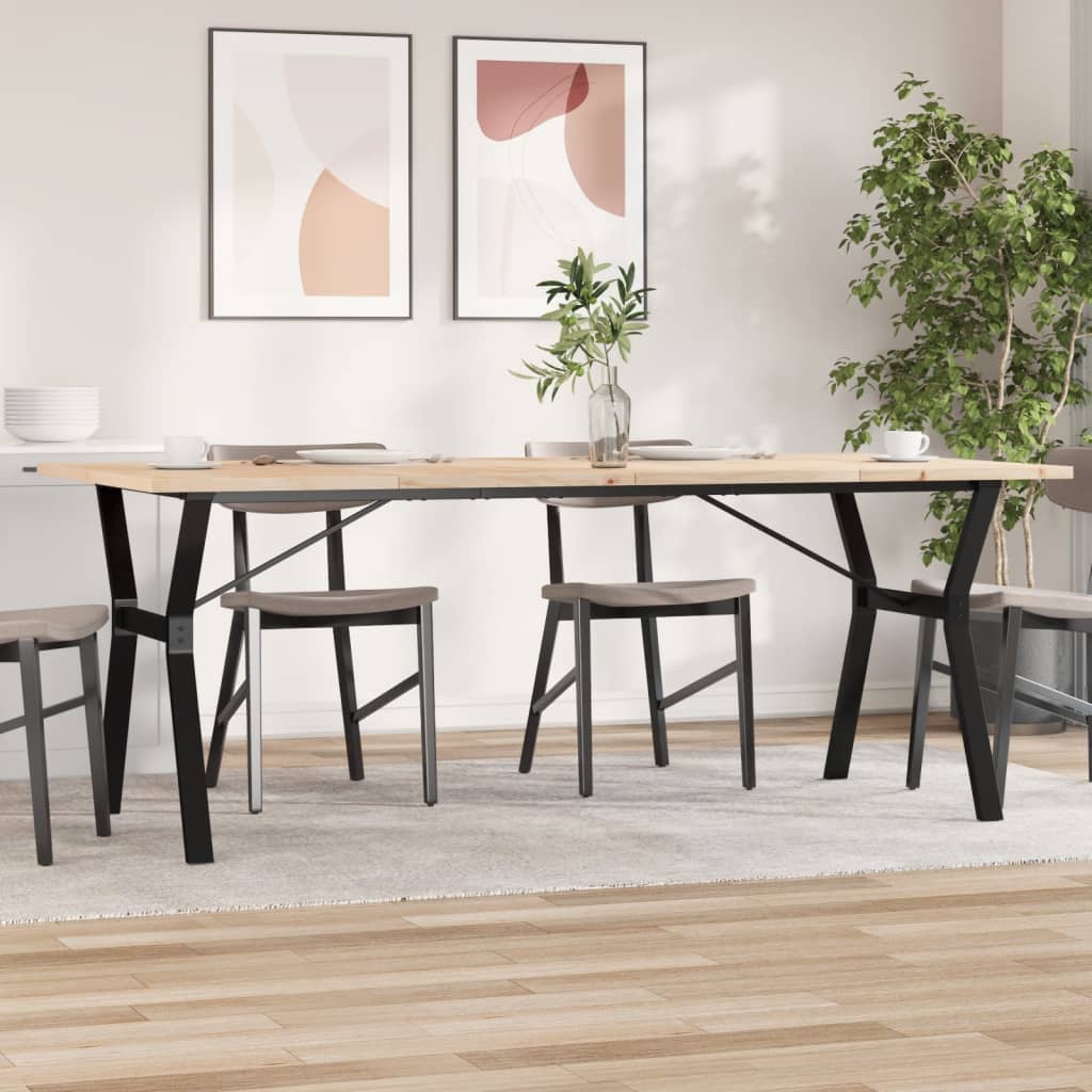 Spisebord Kjøkkenbord Tre Y-ramme 200x100x75,5 cm heltre furu og støpejern