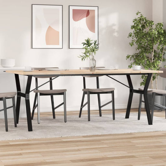 Spisebord Kjøkkenbord Tre Y-ramme 200x100x75,5 cm heltre furu og støpejern