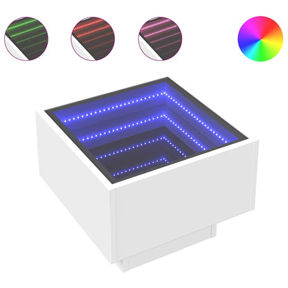 Sidebord Hvit LED 40x40x30 cm