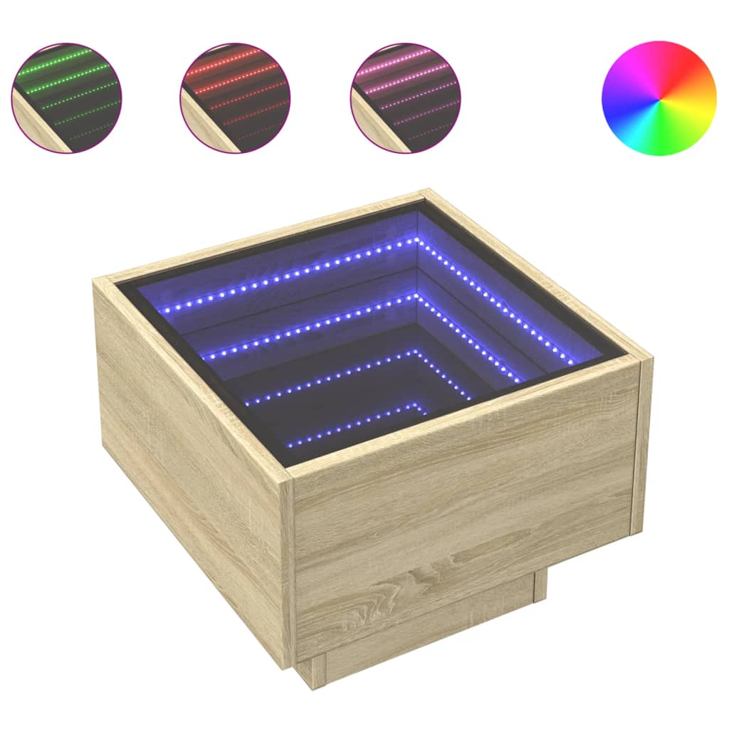 Sidebord Sonoma Eik LED 40x40x30 cm