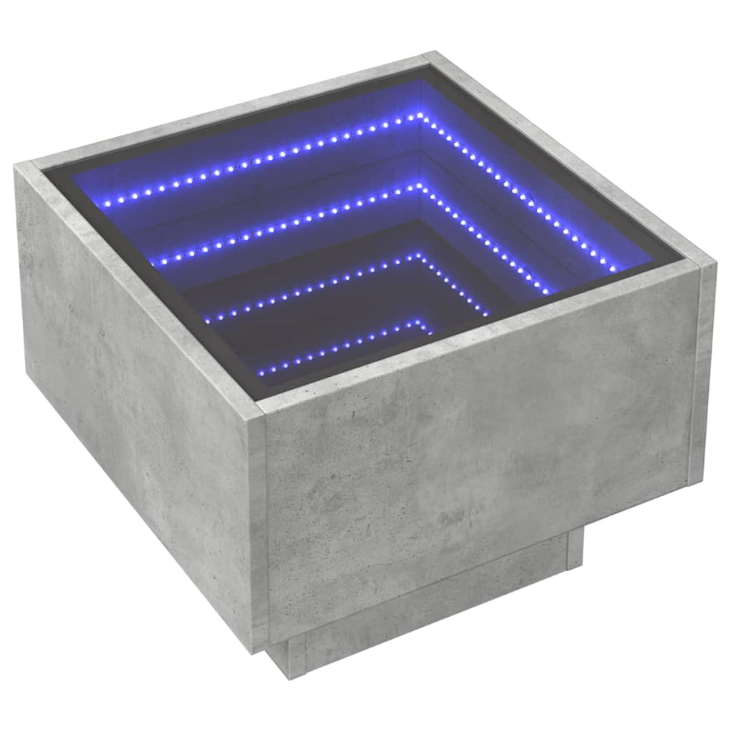 Salongbord Sofabord Betonggrå LED 40x40x30 cm