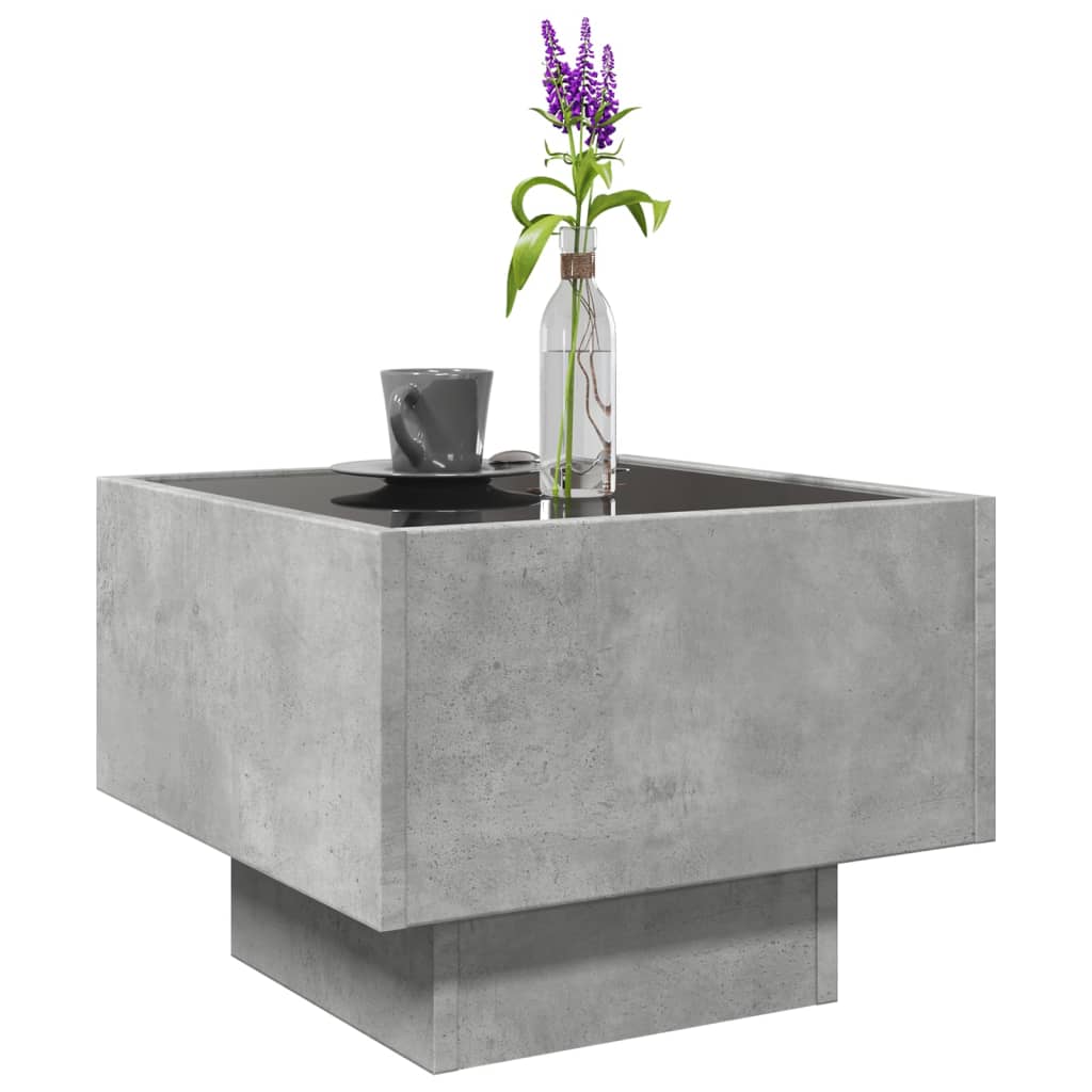 Salongbord Sofabord Betonggrå LED 40x40x30 cm