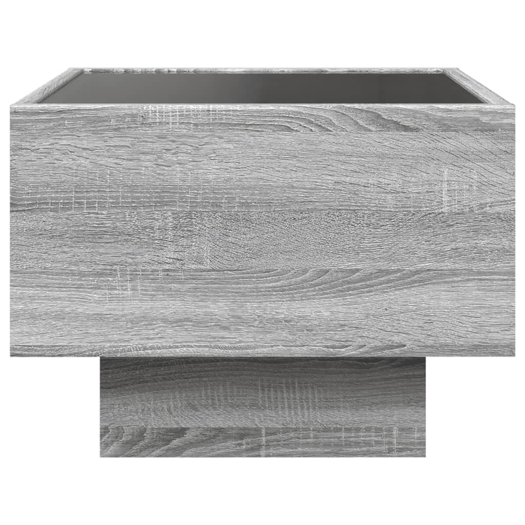 Salongbord Sofabord Sonoma Grå LED 40x40x30 cm