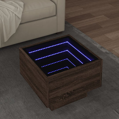 Sidebord Brun Eik LED 40x40x30 cm