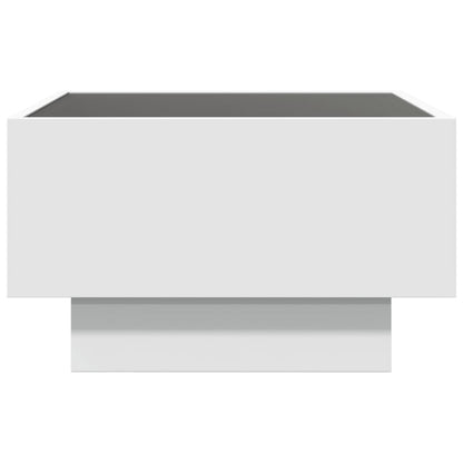 Salongbord Sofabord Hvit med LED 50x50x30 cm