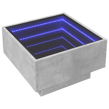 Salongbord Sofabord Betonggrå med LED 50x50x30 cm