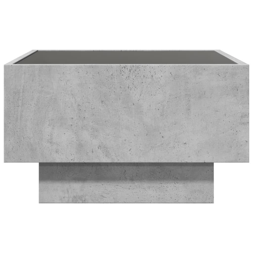 Salongbord Sofabord Betonggrå med LED 50x50x30 cm