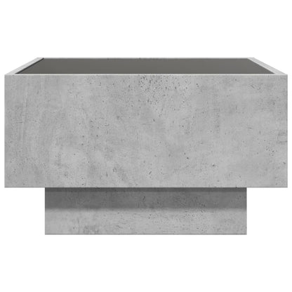 Salongbord Sofabord Betonggrå med LED 50x50x30 cm
