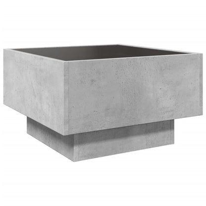 Salongbord Sofabord Betonggrå med LED 50x50x30 cm