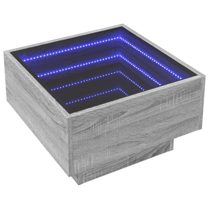 Salongbord Sofabord Sonoma Grå med LED 50x50x30 cm