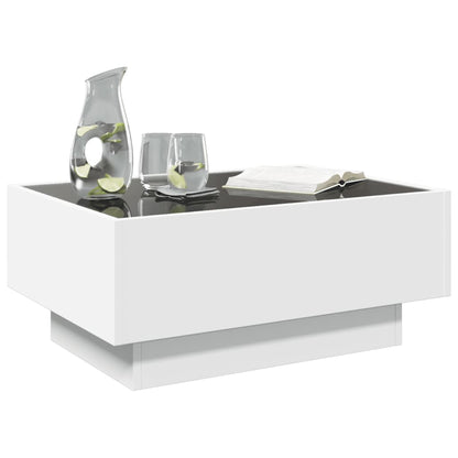 Salongbord Sofabord Hvit med LED 70x50x30 cm