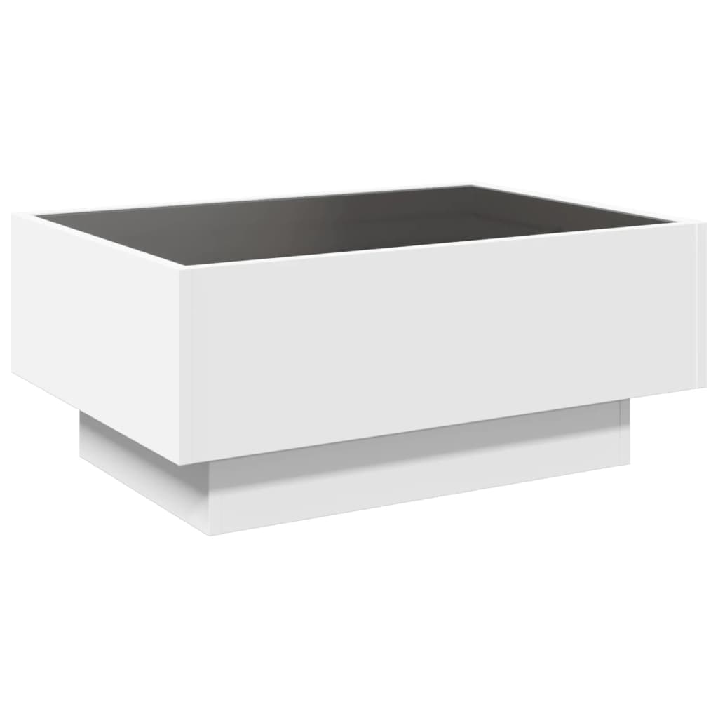 Salongbord Sofabord Hvit med LED 70x50x30 cm