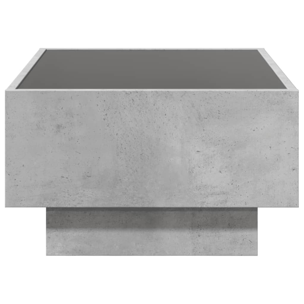 Salongbord Sofabord Betonggrå med LED 70x50x30 cm