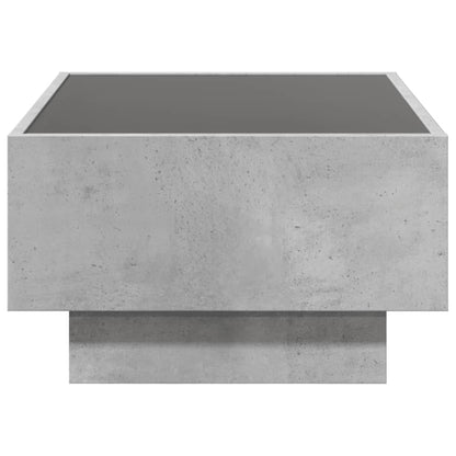 Salongbord Sofabord Betonggrå med LED 70x50x30 cm