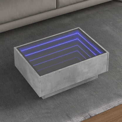 Salongbord Sofabord Betonggrå med LED 70x50x30 cm