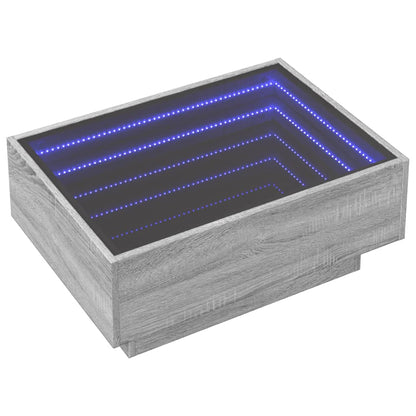 Salongbord Sofabord Sonoma Grå med LED 70x50x30 cm