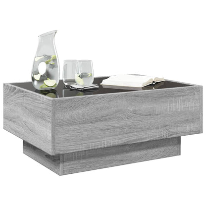 Salongbord Sofabord Sonoma Grå med LED 70x50x30 cm