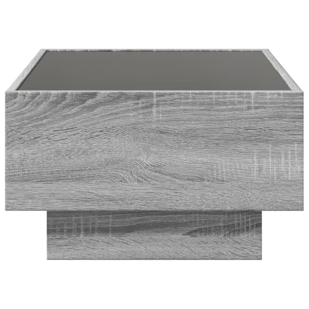Salongbord Sofabord Sonoma Grå med LED 70x50x30 cm
