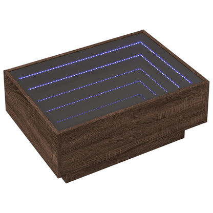 Salongbord Sofabord Brun Eik med LED 70x50x30 cm