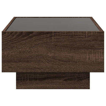 Salongbord Sofabord Brun Eik med LED 70x50x30 cm