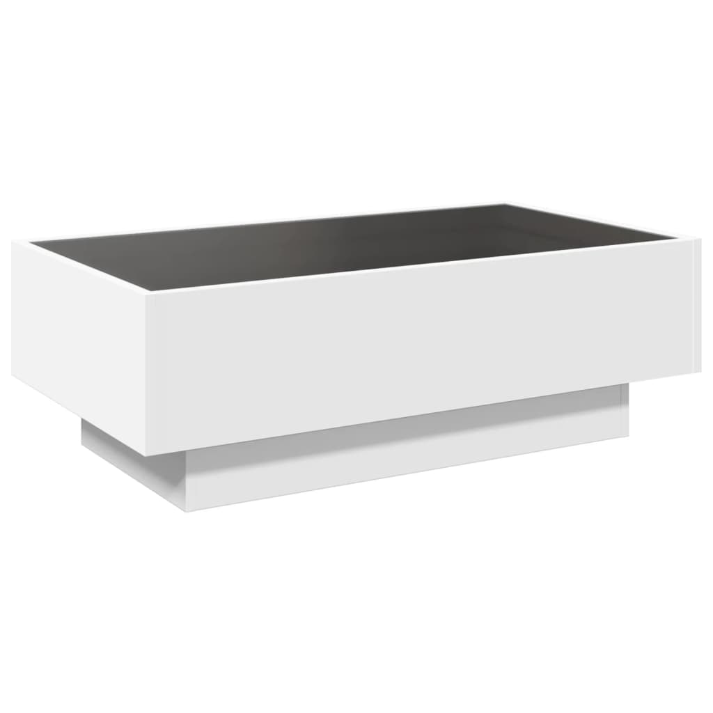 Salongbord Sofabord Hvit med LED 90x50x30 cm