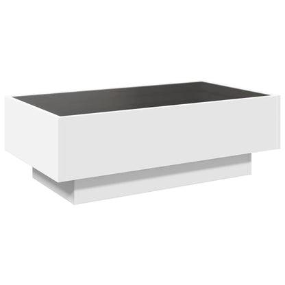 Salongbord Sofabord Hvit med LED 90x50x30 cm