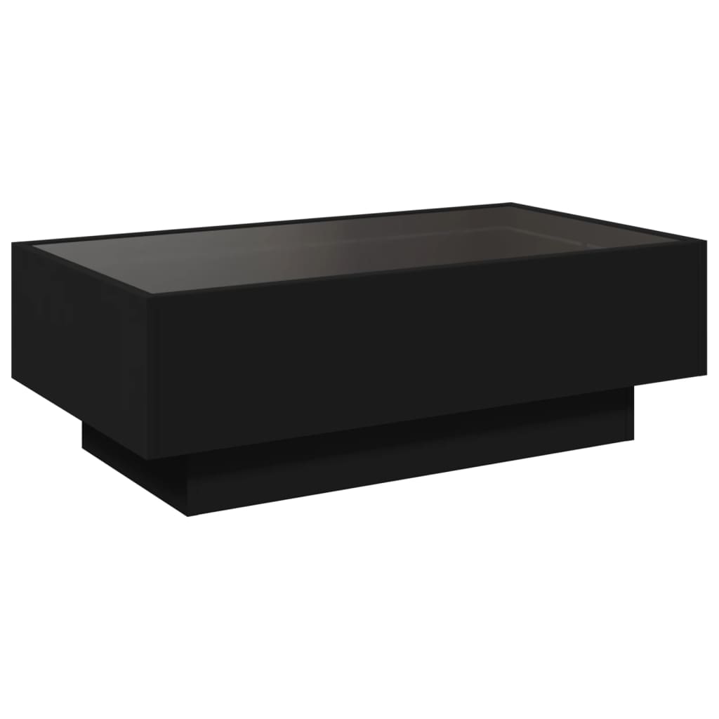 Salongbord Sofabord Svart med LED 90x50x30 cm