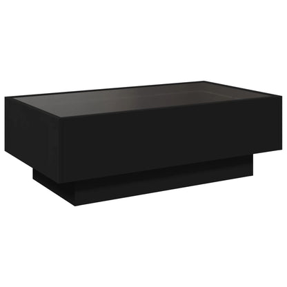 Salongbord Sofabord Svart med LED 90x50x30 cm