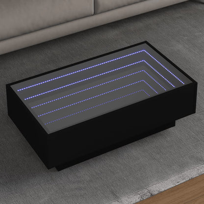 Salongbord Sofabord Svart med LED 90x50x30 cm