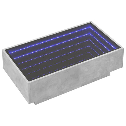 Salongbord Sofabord Betonggrå med LED 90x50x30 cm