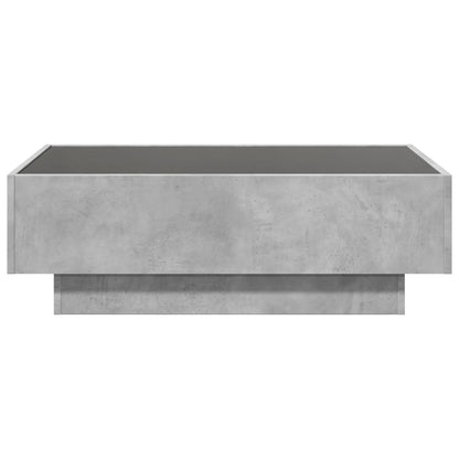 Salongbord Sofabord Betonggrå med LED 90x50x30 cm