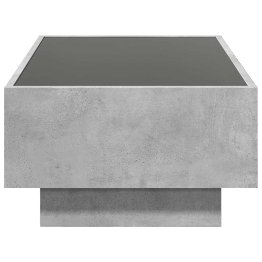 Salongbord Sofabord Betonggrå med LED 90x50x30 cm