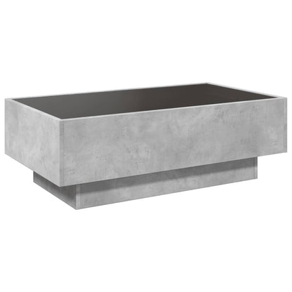 Salongbord Sofabord Betonggrå med LED 90x50x30 cm