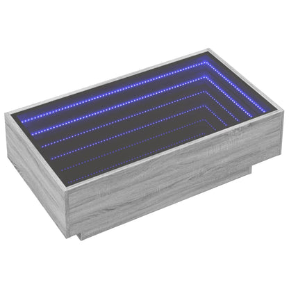 Salongbord Sofabord Sonoma Grå med LED 90x50x30 cm
