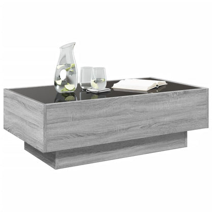 Salongbord Sofabord Sonoma Grå med LED 90x50x30 cm