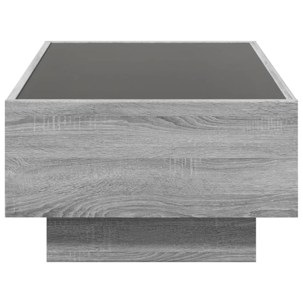 Salongbord Sofabord Sonoma Grå med LED 90x50x30 cm