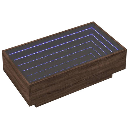 Salongbord Sofabord Brun Eik med LED 90x50x30 cm