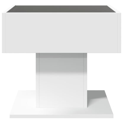 Salongbord Sofabord Hvit med LED 50x50x45 cm