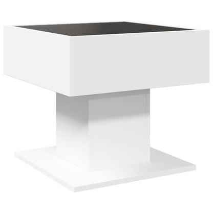 Salongbord Sofabord Hvit med LED 50x50x45 cm